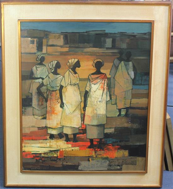 Jan Dingemans (SA 1921-2001) African women, 32 x 27in.